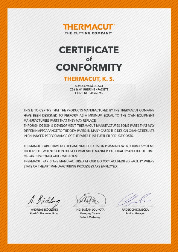 certificate of conformity